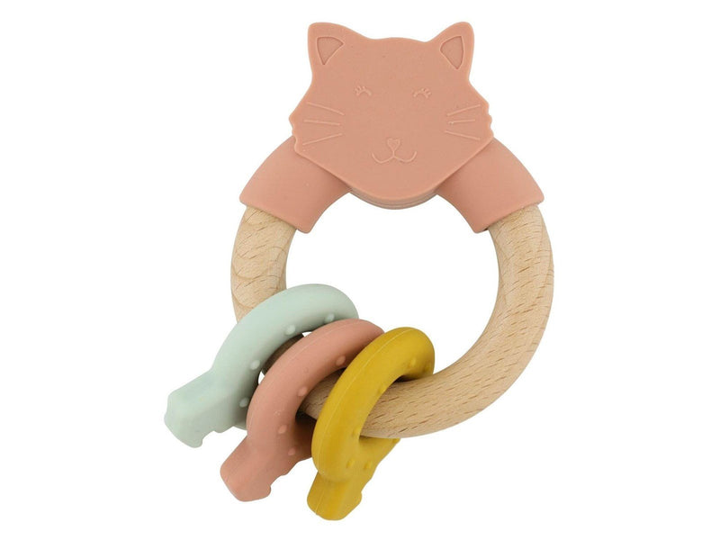 Trixie Baby Wooden Silicone Activity Ring - Mrs. Cat