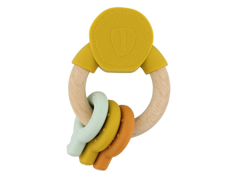 Trixie Baby Wooden Silicone Activity Ring - Mr. Lion