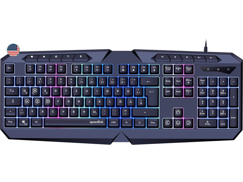 Speed-Link LUDICIUM RGB Rainbow - Gaming Tastaturen - Englisch - US - Schwarz