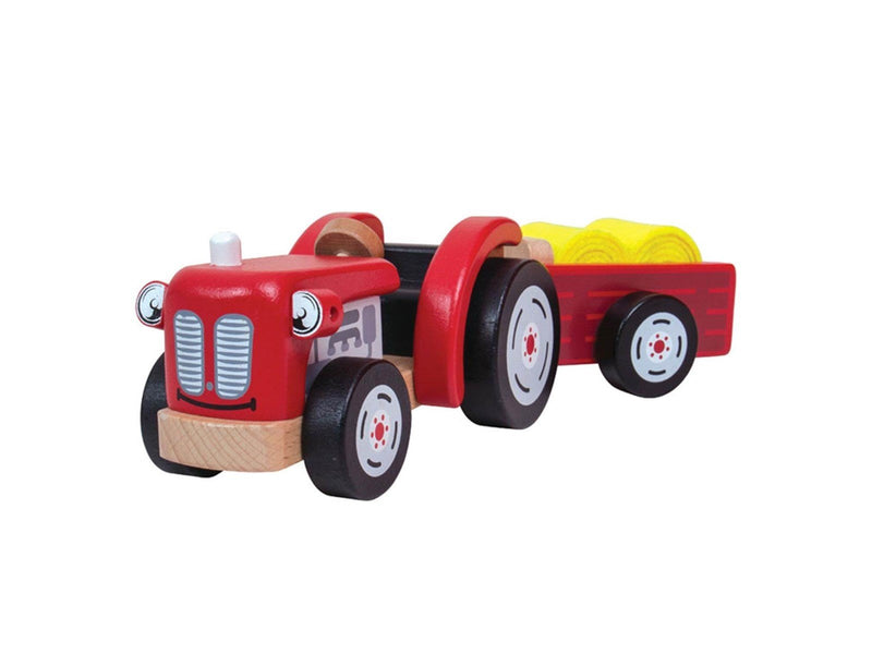 Tidlo Wooden Tractor with Trailer