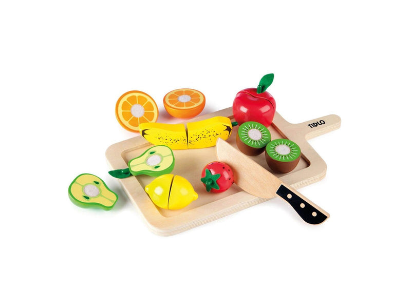 Tidlo Wooden Cutting Fruit Play Set 16 pieces.