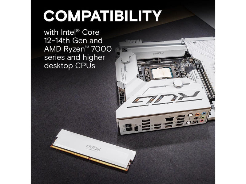 Crucial PRO Overclocking DDR5-6400 - 32GB - CL38 - Dual Channel (2 pcs) - AMD EXPO & Intel XMP - Weiß