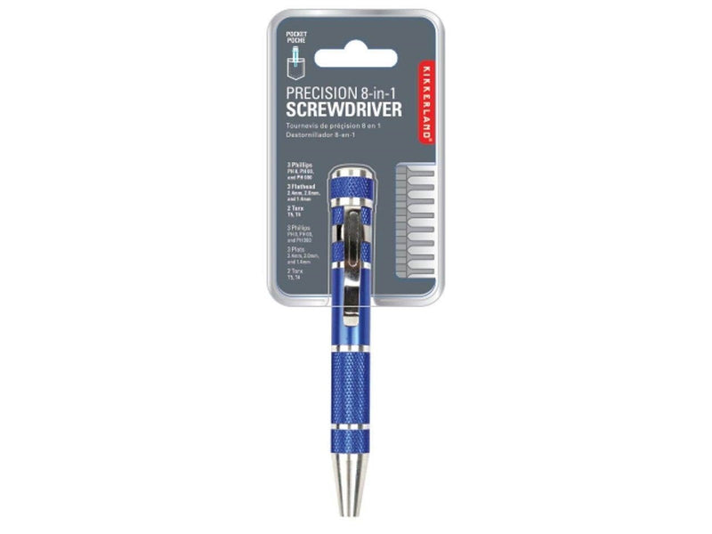 Kikkerland PRECISION 8-IN-1 SCREWDRIVER ASSORTED (CD34-A) Assorted