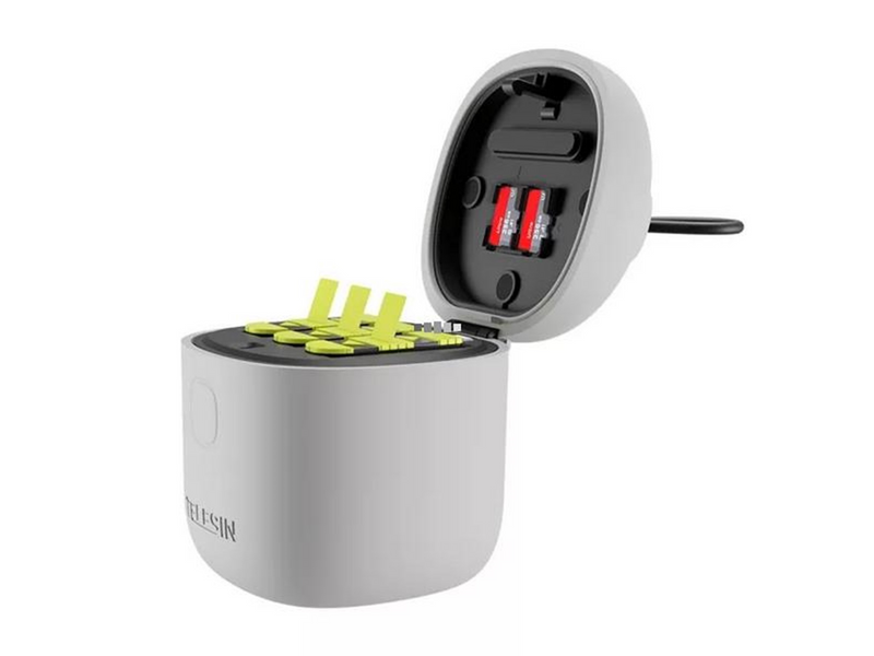 TELESIN 3-slot waterproof charger Allin box for GoPro Hero 12 / Hero 11 / Hero 10 / Hero 9