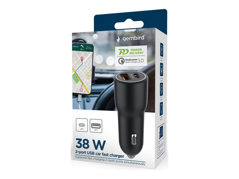 Gembird Car Power Adapter - USB Type-C PD - 38W