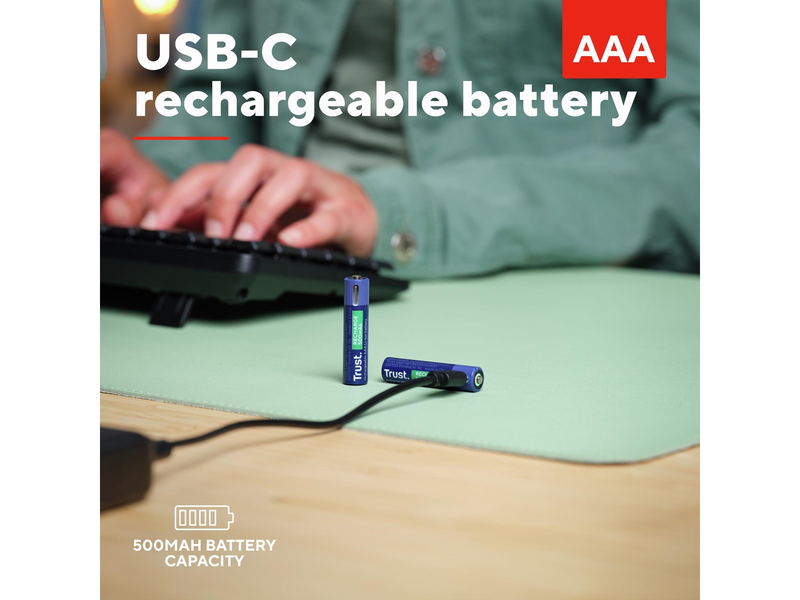 Trust 2 x AAA USB-C Rechargeable