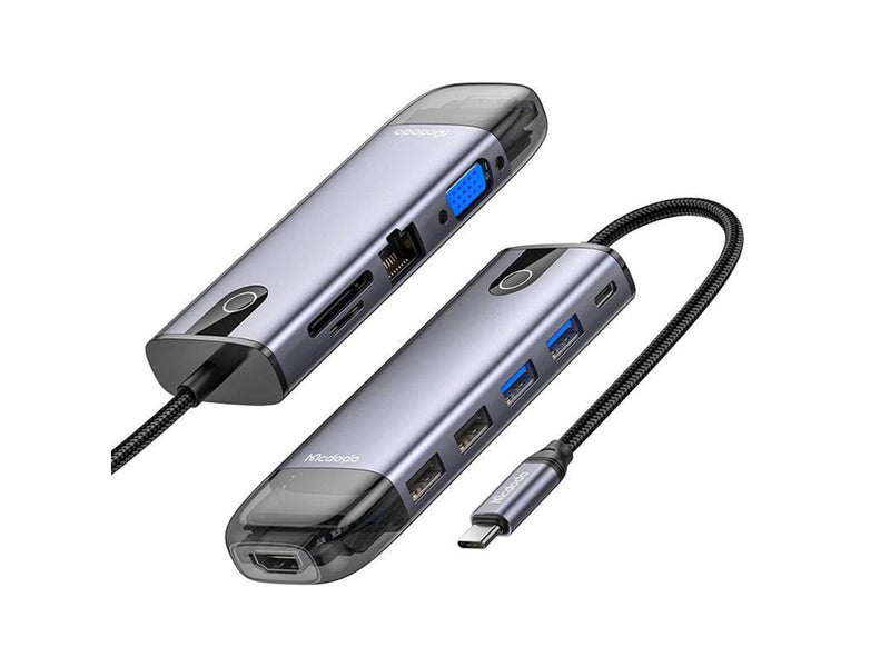 Mcdodo HU-7740 6w1 USB-C Hub (USB-C HDMI USB3.0*2 SD TF) USB-Hubs - USB 3.0 - 6 - Grau