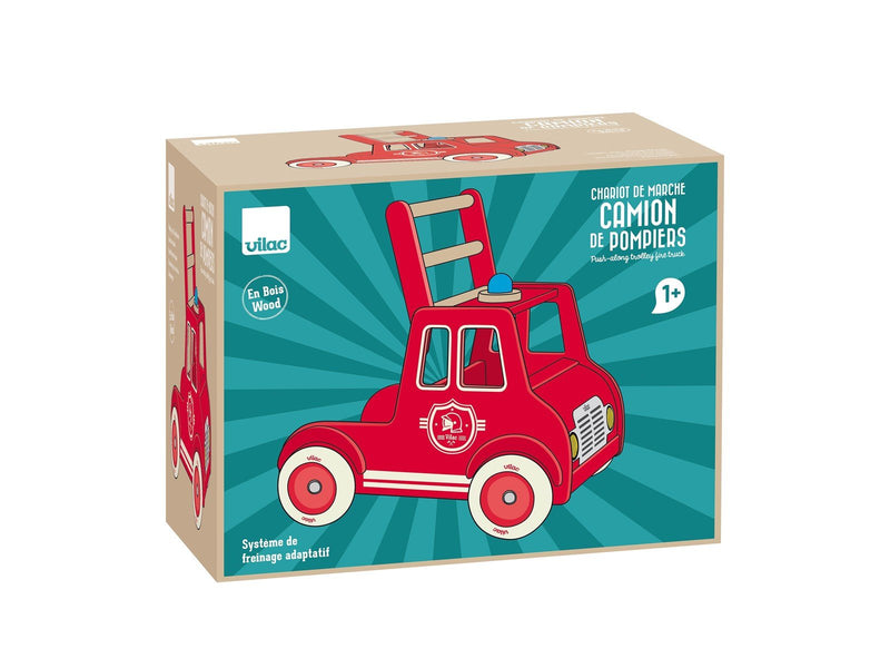 Vilac Push-Along Trolley Fire Truck