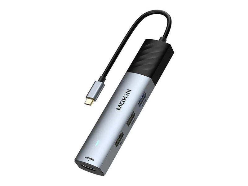 MOKiN HUB 5in1 USB-C PD 3.0 100W (silver) USB-Hubs - USB 3.0 - 5 - silber