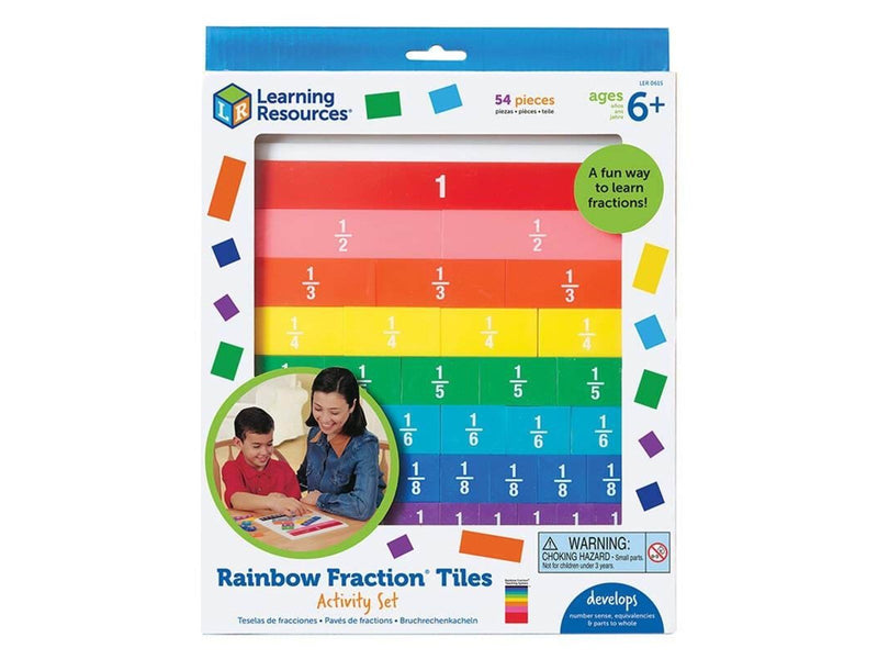 Learning Resources Rainbow Fraction Tiles With Tray