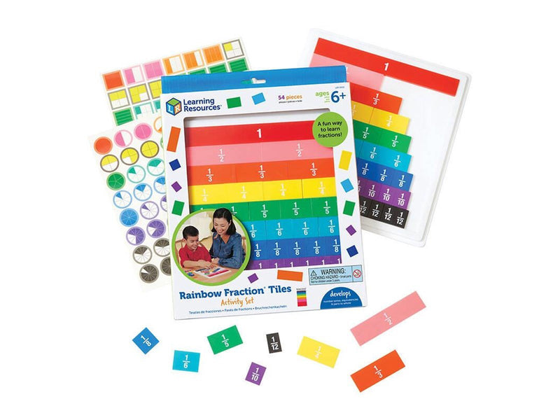 Learning Resources Rainbow Fraction Tiles With Tray