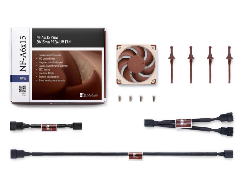 Noctua NF-A6x15 PWM - Gehäuselüfter - 60mm - Braun - 20 dBA