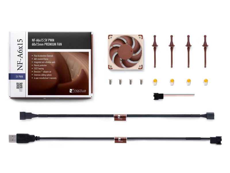 Noctua NF-A6x15 5V PWM - Gehäuselüfter - 60mm - Braun - 20 dBA