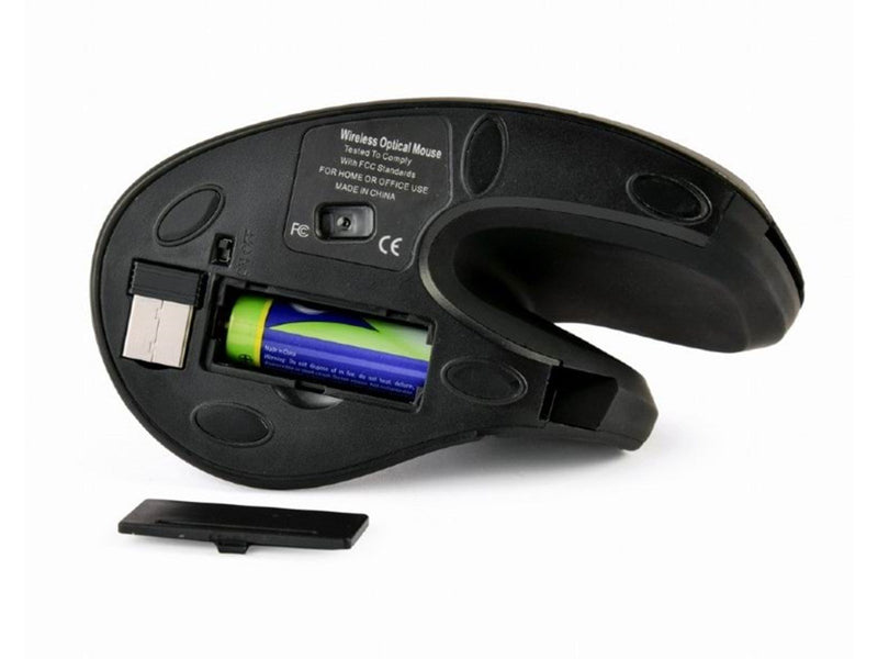 Gembird Ergonomic 6-button wireless optical mouse - Ergonomische Maus (Schwarz)