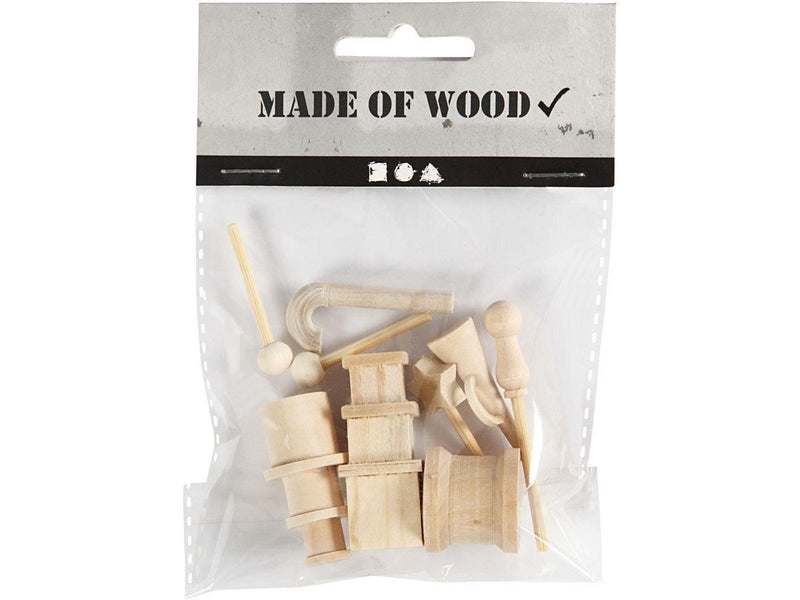 Creativ Company Small Wooden Accessories for Decoration Set 13 pcs.