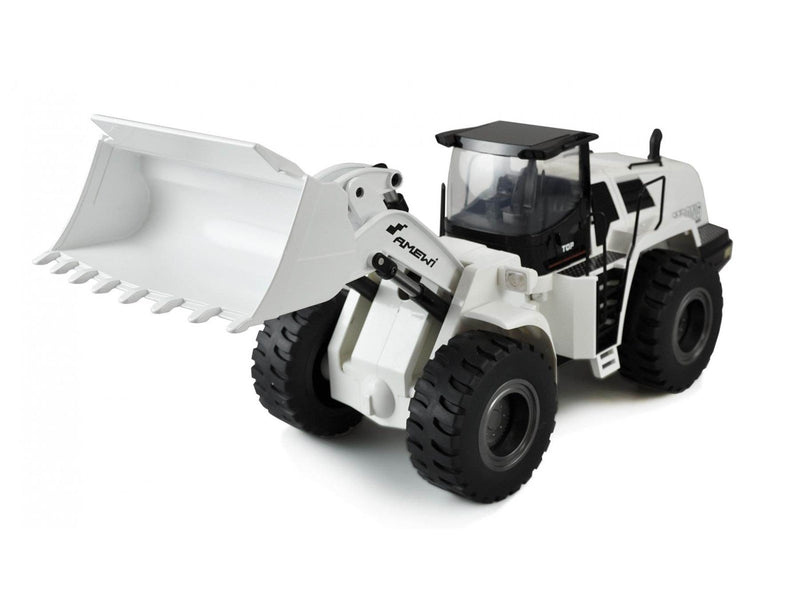 Amewi Wheel Loader G484E AE 1:14 RTR 10-Channel Sound Light Partial Metal White