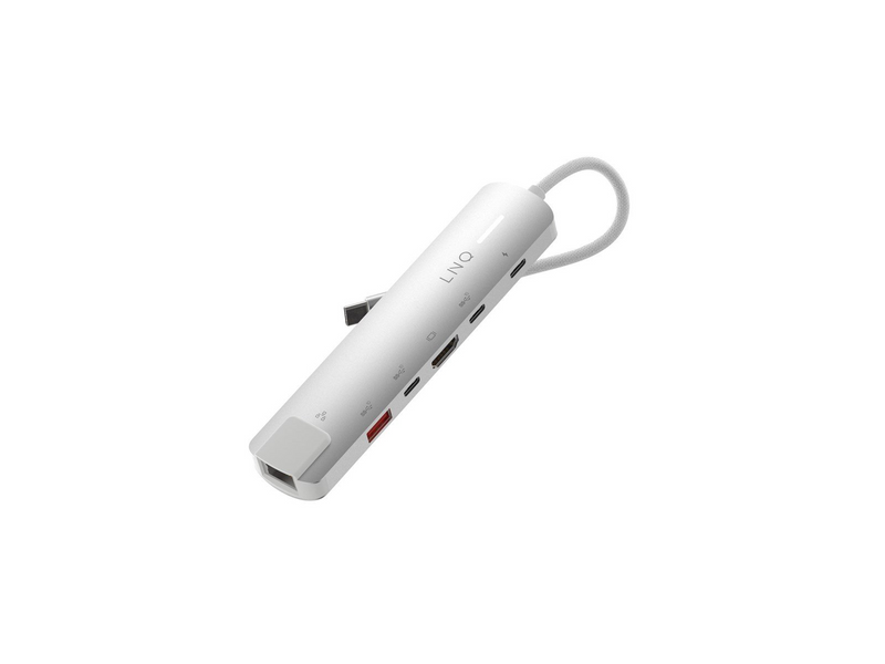 LINQ 6in1 PRO 140W USB-C Multiport Hub | Space Grey-White
