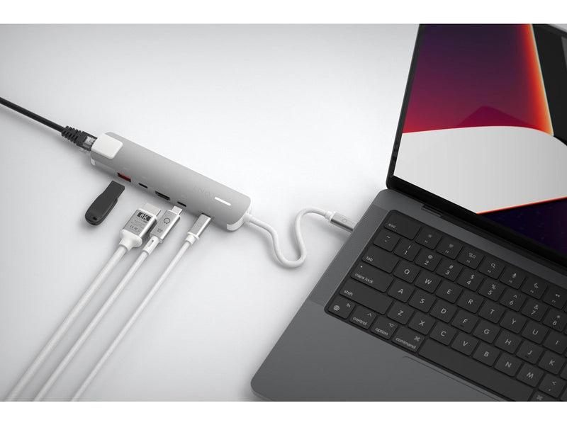 LINQ 6in1 PRO 140W USB-C Multiport Hub | Space Grey-White