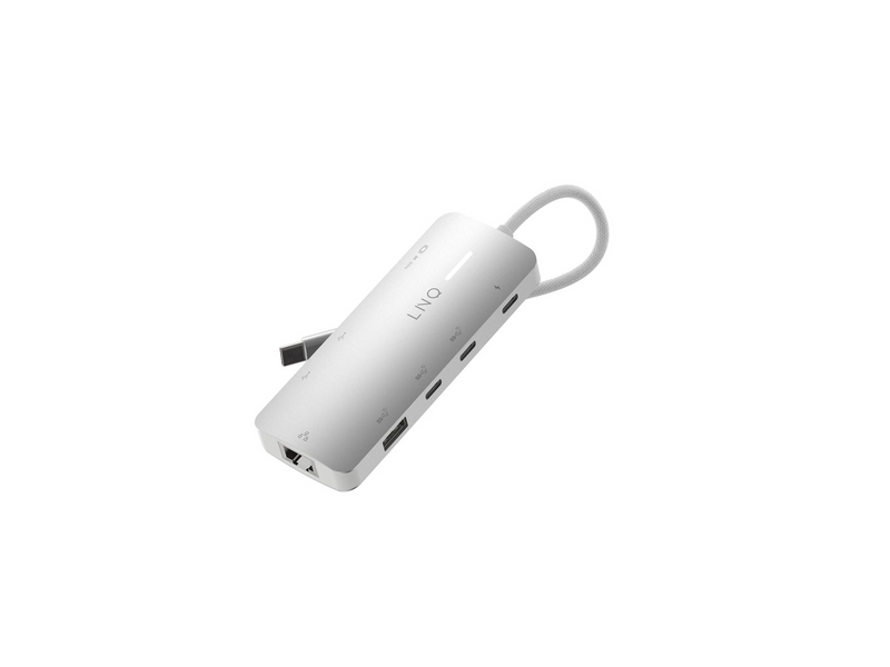LINQ 8in1 8K PRO 140W USB-C Multiport Hub | Space Grey-White