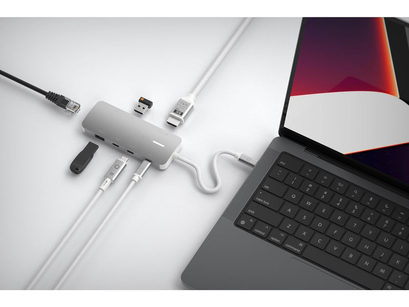 LINQ 8in1 8K PRO 140W USB-C Multiport Hub | Space Grey-White