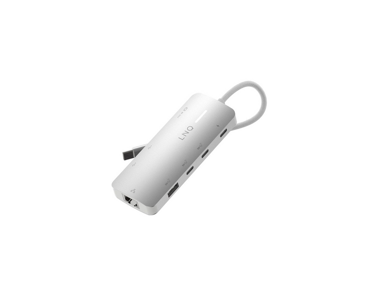 LINQ 8in1 PRO 140W USB-C Multiport Hub | Space Grey-White