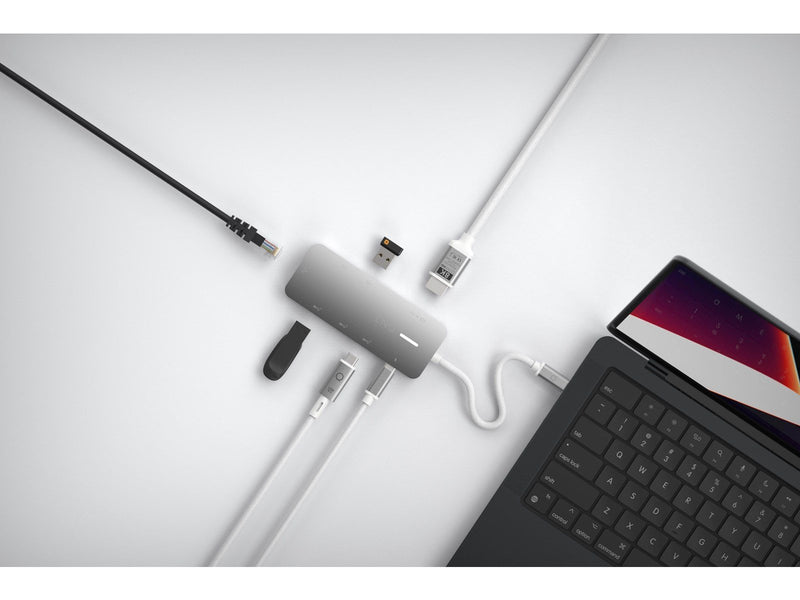 LINQ 8in1 PRO 140W USB-C Multiport Hub | Space Grey-White