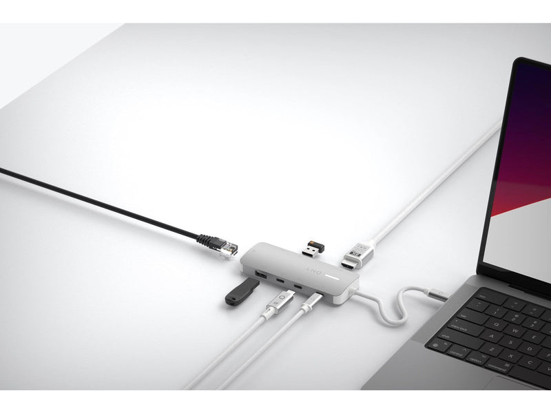LINQ 8in1 PRO 140W USB-C Multiport Hub | Space Grey-White