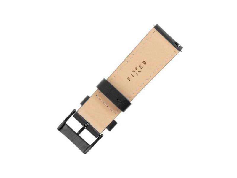 FIXED Leather Strap for Smartwatch Universal 20 mm - Black