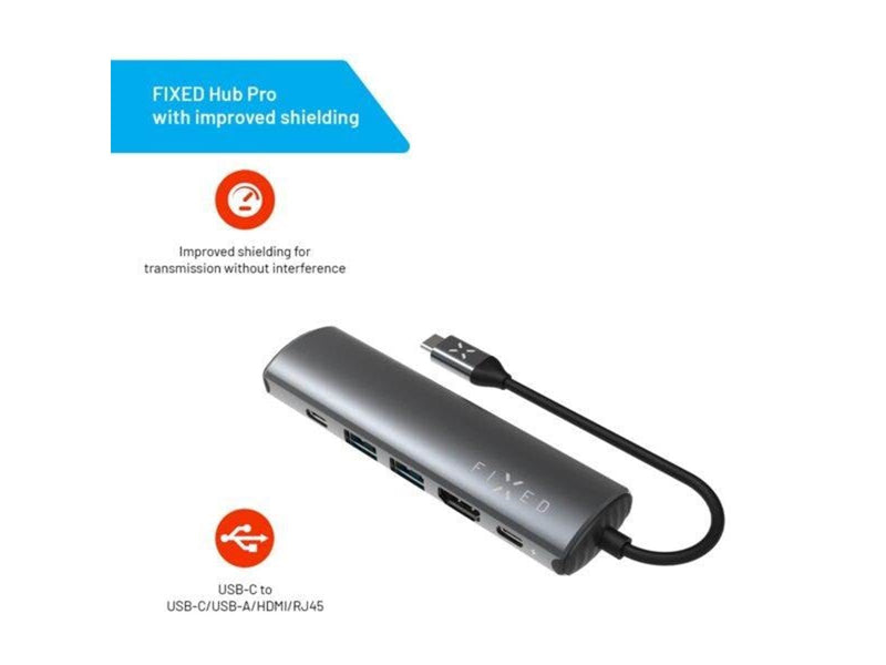 FIXED HubPro 6in1 Multiport USB-C Hub 4K/6OHz - Space Grey