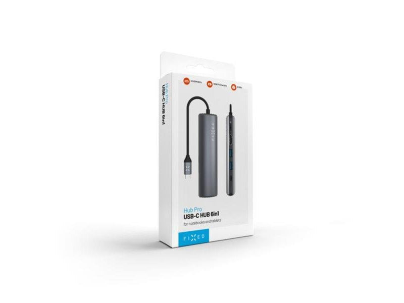 FIXED HubPro 6in1 Multiport USB-C Hub 4K/6OHz - Space Grey