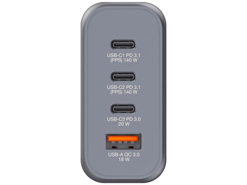 Verbatim power adapter - GaN - 3 x USB-C USB - 140 Watt