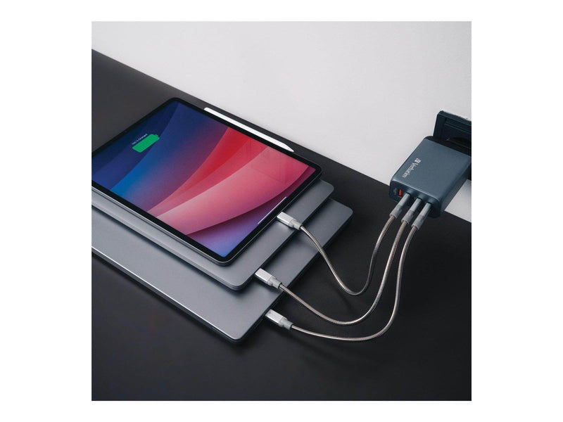 Verbatim power adapter - GaN - 3 x USB-C USB Type A - 240 Watt