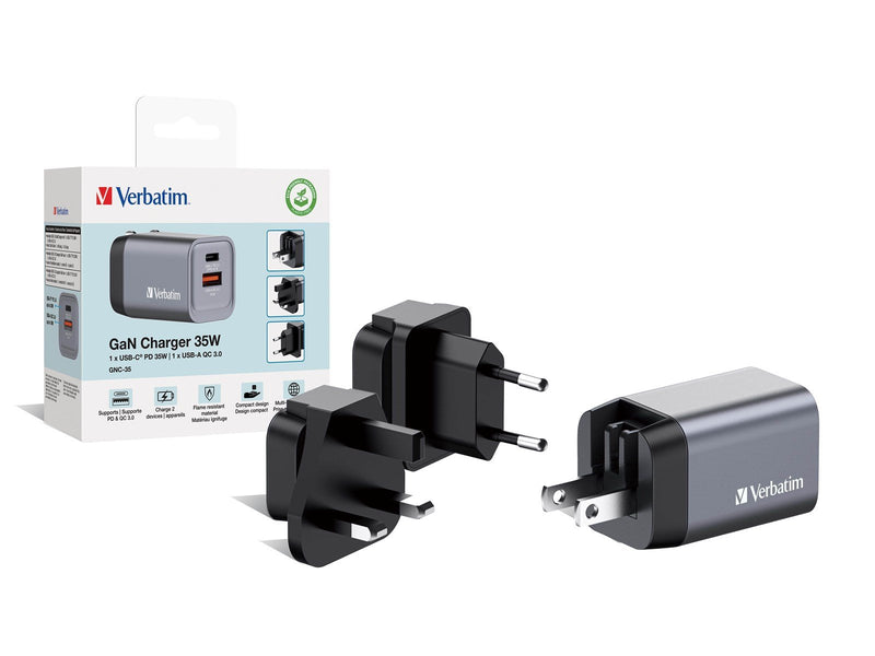 Verbatim power adapter - GaN - 24 pin USB-C USB - 35 Watt