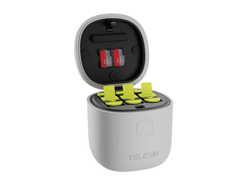 TELESIN Allin box triple-channel charger + 3 batteries for GoPro Hero 12 / 11 / 10 / 9 (yellow)
