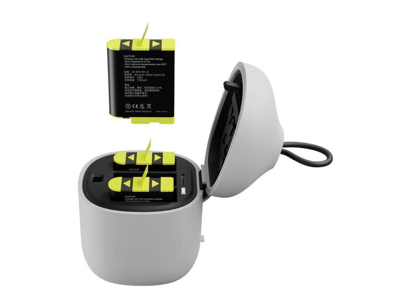 TELESIN Allin box triple-channel charger + 3 batteries for GoPro Hero 12 / 11 / 10 / 9 (yellow)