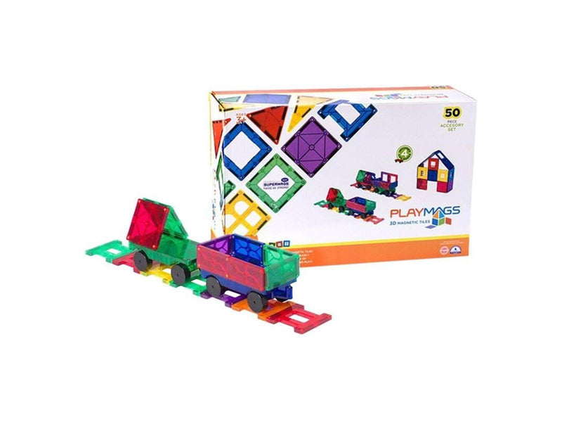 Playmags Magnetic tiles 3D Train 153 - 50 pcs set