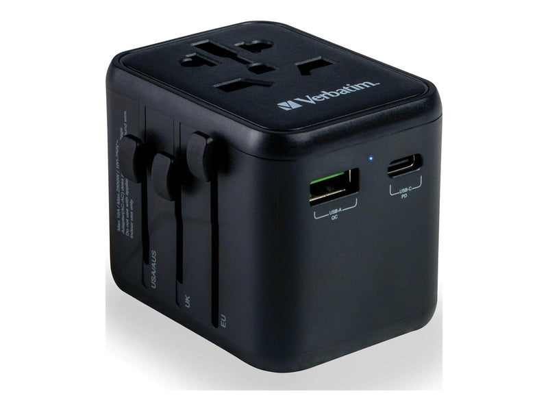 Verbatim UTA-02 power adapter - 24 pin USB-C USB BS 1362 - 20 Watt