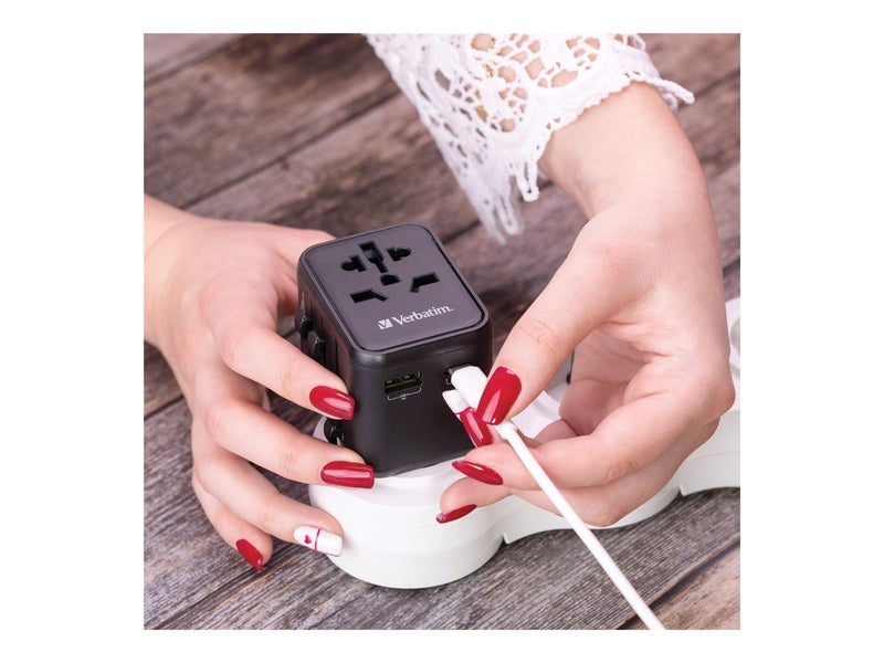 Verbatim UTA-02 power adapter - 24 pin USB-C USB BS 1362 - 20 Watt