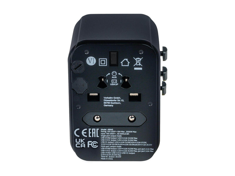 Verbatim UTA-03 power adapter - 24 pin USB-C USB - 30 Watt