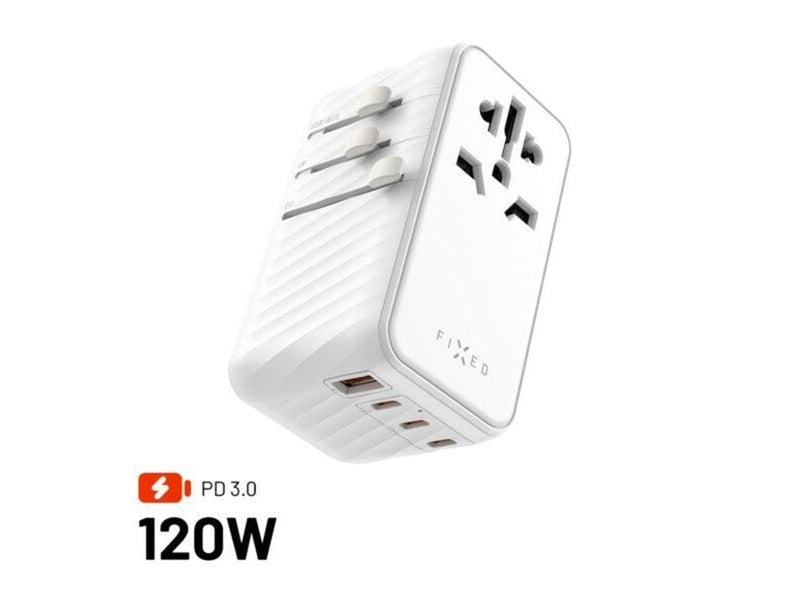 FIXED Travel Charger USB-C/USB-A 120W EU/UK/USA/AUS White