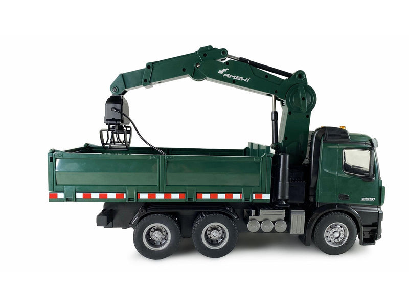 Amewi Mercedes-Benz Arocs Licensed Crane Lorry with Tipper RTR green