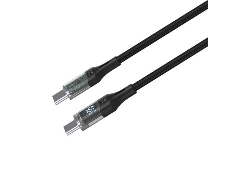 FIXED LED Charging Display USB-C/C 100W cable 1.2m - Black