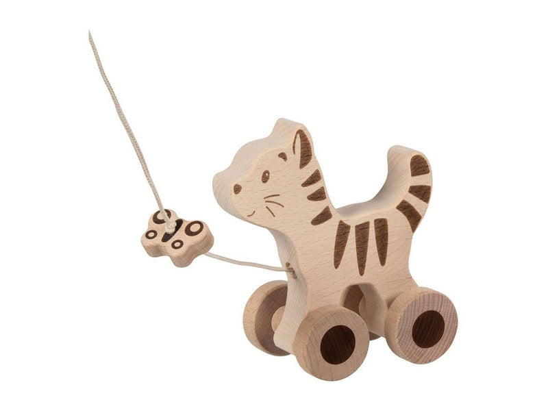 Goki Wooden Pull Animal Cat