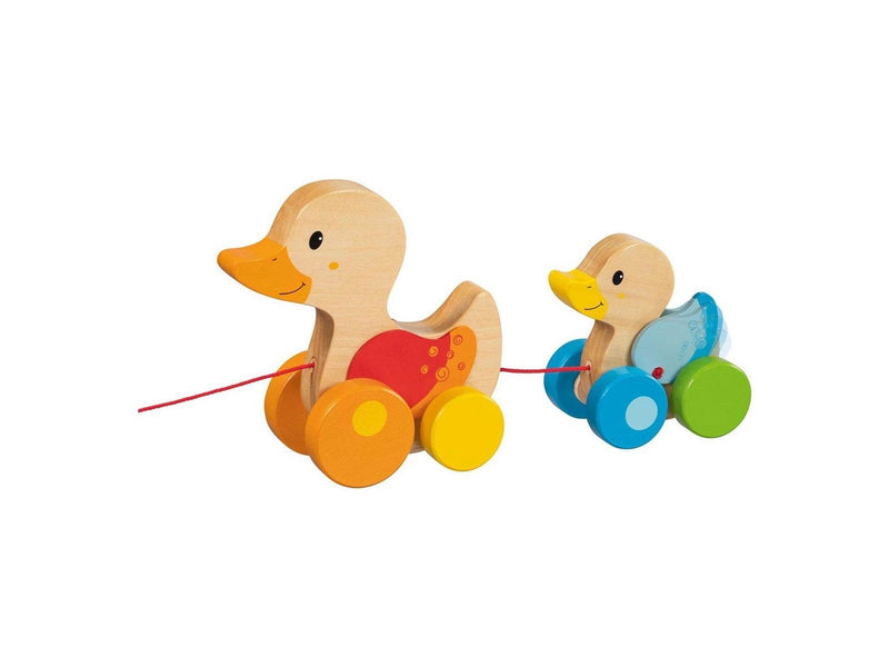 Goki Wooden Pull Animal Family Duck