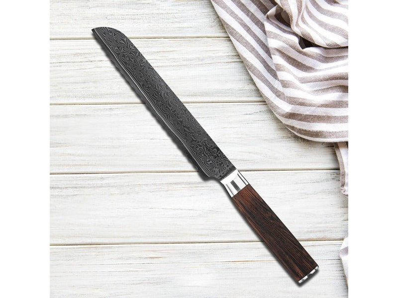 Sobczyk Damascus bread knife - 20 cm blade