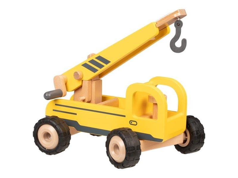 Goki Wooden Crane Truck Yellow