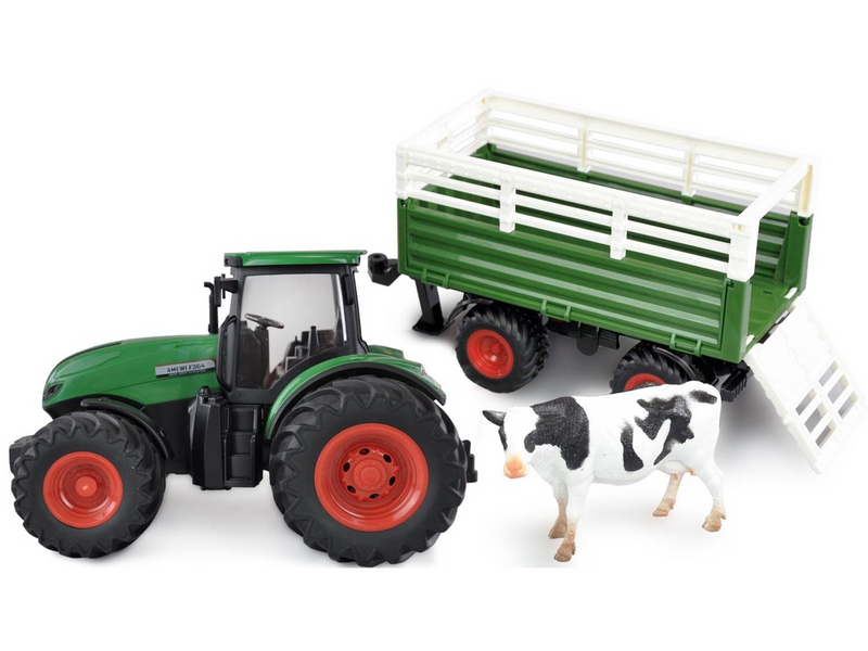 Amewi RC Tractor with Livestock Trailer 1:24 RTR Green