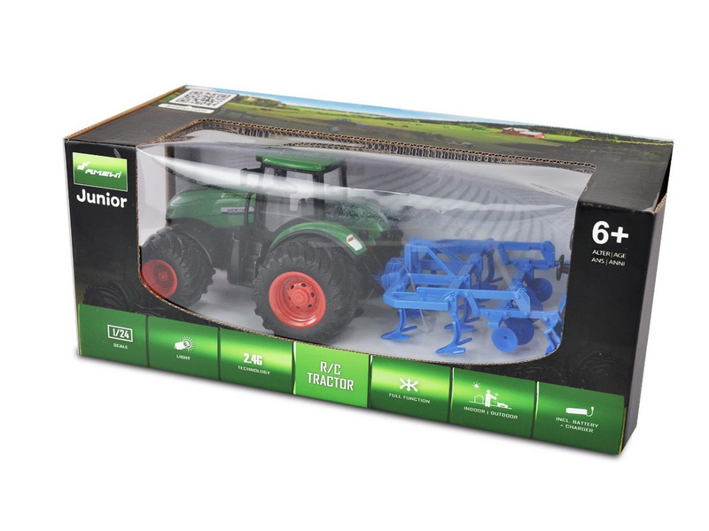 Amewi RC Tractor with Cultivator 1:24 RTR Green