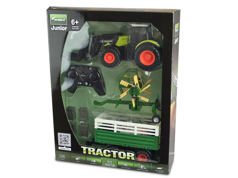 Amewi RC Tractor with XL Accessory Package 1:24 RTR Green