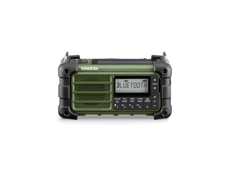 Sangean MMR-99 - AM/FM - Bluetooth - AUX - Hand Crank - Solar - Green - AM/FM - Grün